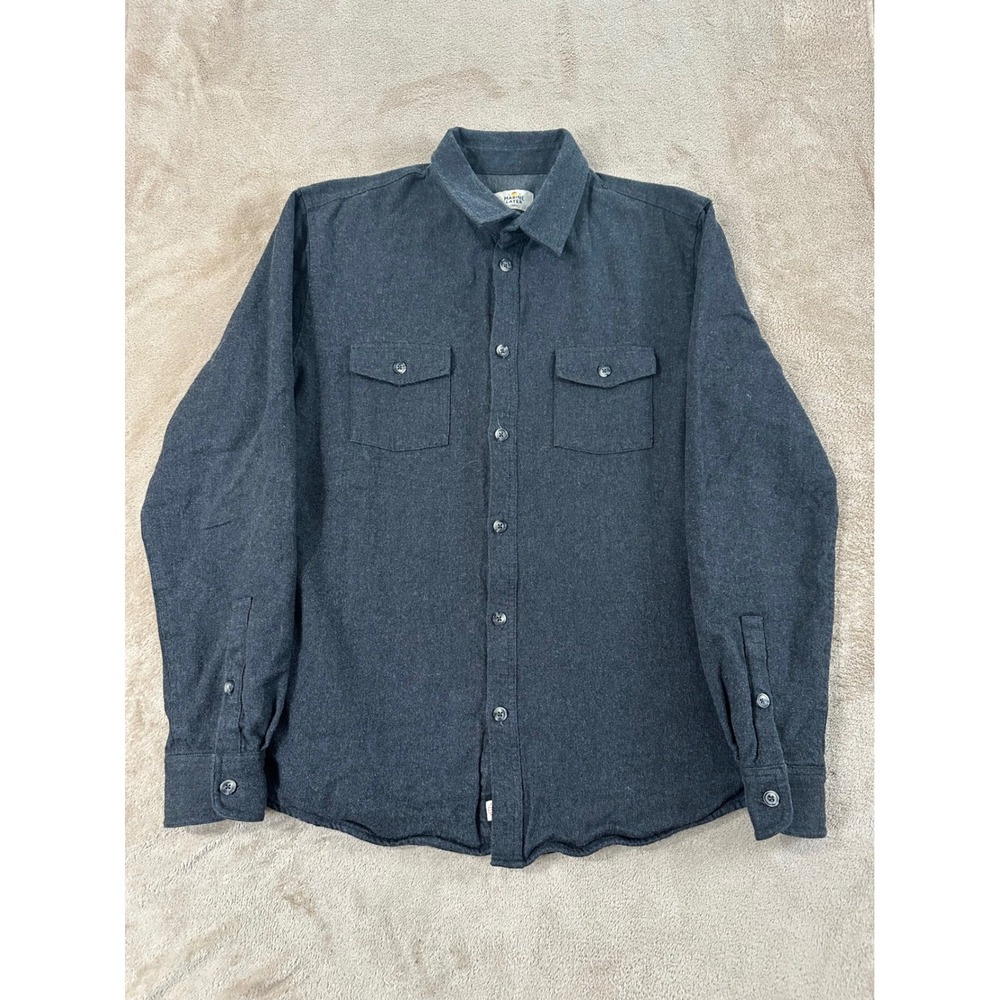 Marine Layer Pacifica Stretch Twill Overshirt‎ Mens Size L Gray Long Sleeve EUC